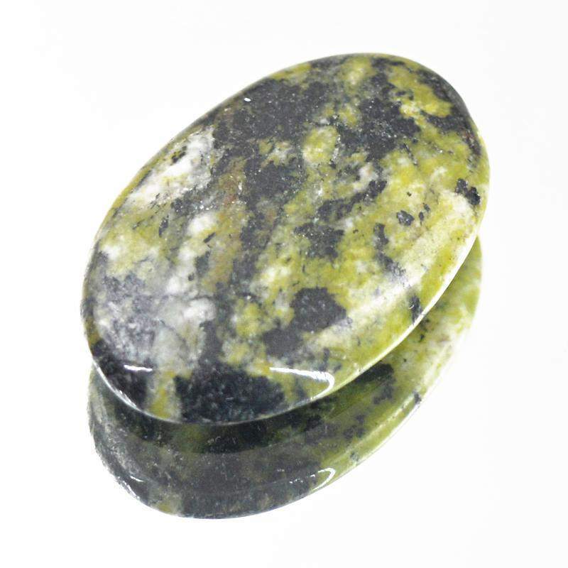 gemsmore:Natural Forest Green Jasper Oval Shape Gemstone
