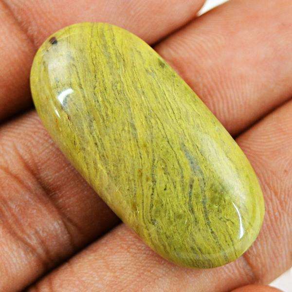 gemsmore:Natural Forest Green Jasper Oval Shape Loose Gemstone