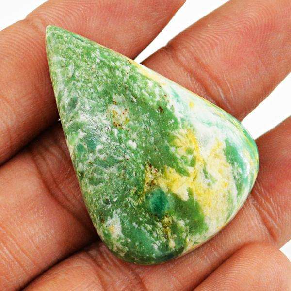 gemsmore:Natural Forest Green Jasper Pear Shape Loose Gemstone