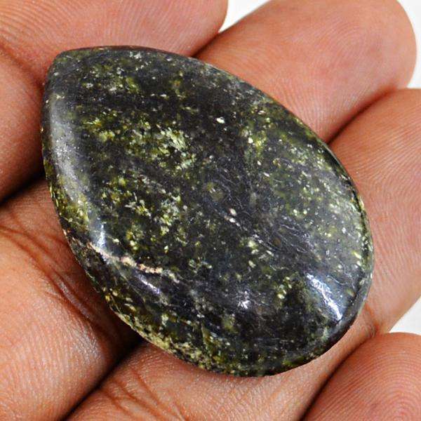 gemsmore:Natural Forest Green Jasper Pear Shape Untreated Loose Gemstone