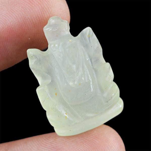 gemsmore:Natural Ganesha Green Aquamarine Gemstone