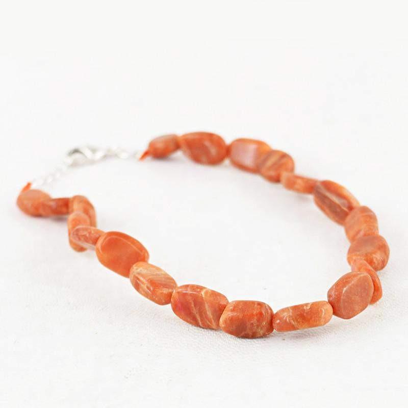 gemsmore:Natural Genuine Jasper Bracelet Oval Shape Untreated Beads