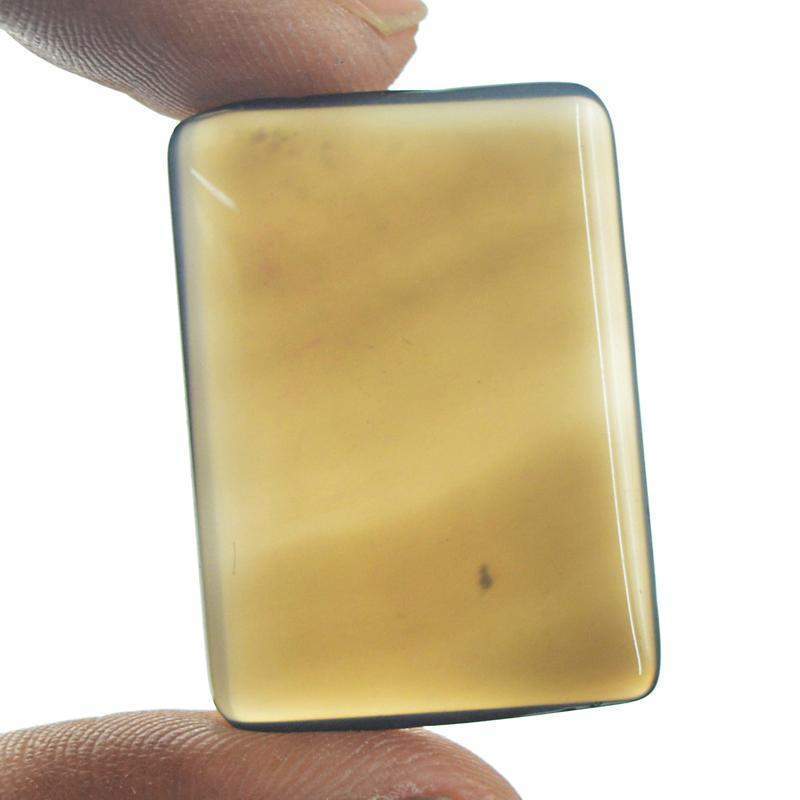 gemsmore:Natural Genuine Onyx Rectangular Shape Gemstone