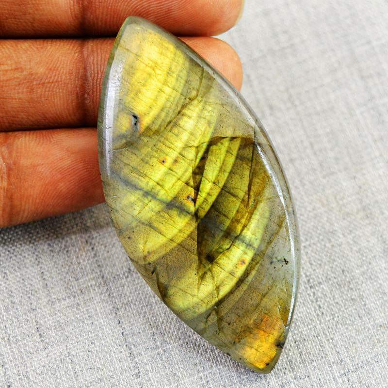 gemsmore:Natural Golden Color Flash Labradorite Gemstone