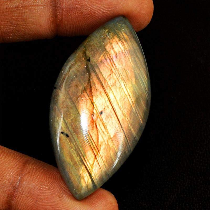 gemsmore:Natural Golden Color Flash Labradorite Gemstone