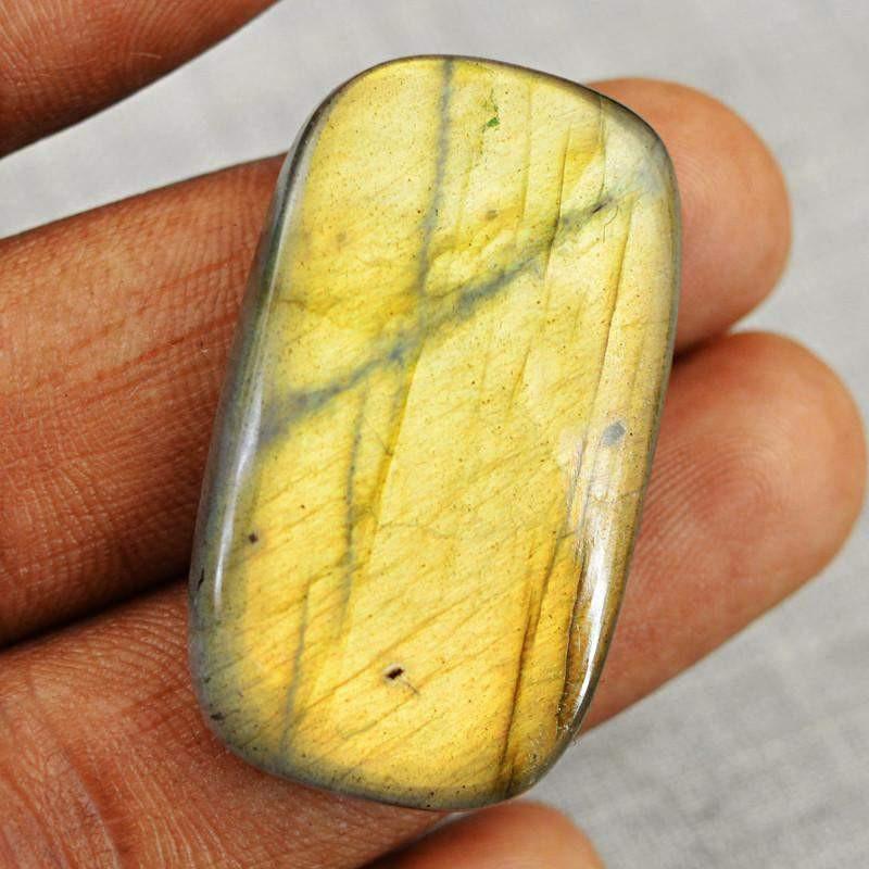 gemsmore:Natural Golden Color Flash Labradorite Gemstone