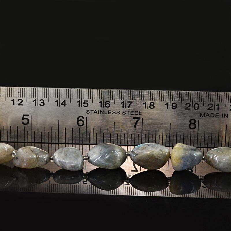 gemsmore:Natural Golden Flash Labradorite Beads Strand