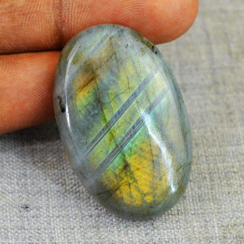 gemsmore:Natural Golden Flash Labradorite Gemstone - Oval Shape