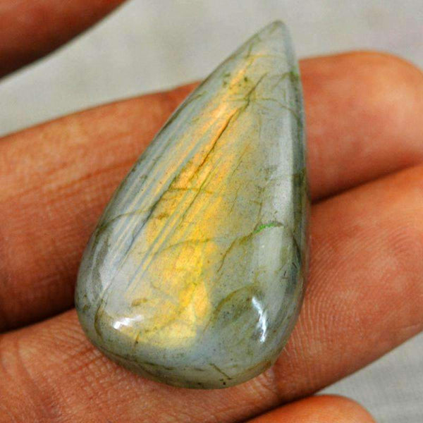 gemsmore:Natural Golden Flash Labradorite Gemstone - Pear Shape