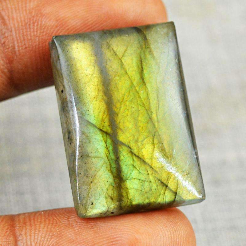 gemsmore:Natural Golden Flash Labradorite Gemstone - Rectangular Shape