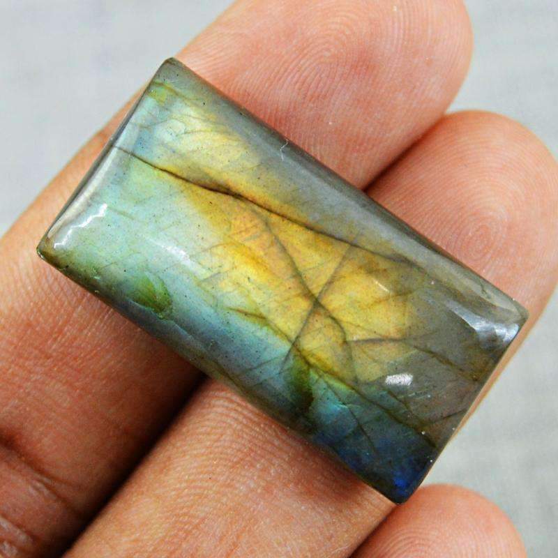 gemsmore:Natural Golden Flash Labradorite Gemstone - Rectangular Shape