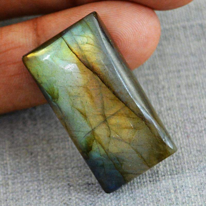 gemsmore:Natural Golden Flash Labradorite Gemstone - Rectangular Shape