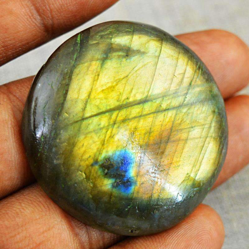 gemsmore:Natural Golden Flash Labradorite Gemstone - Round Shape