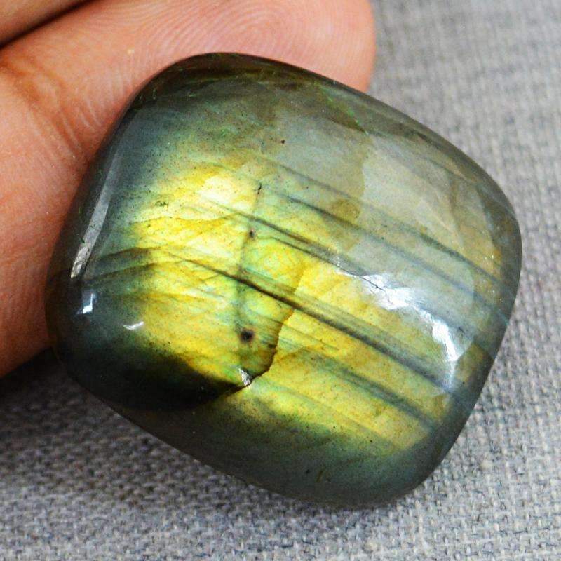 gemsmore:Natural Golden Flash Labradorite Gemstone Loose Untreated