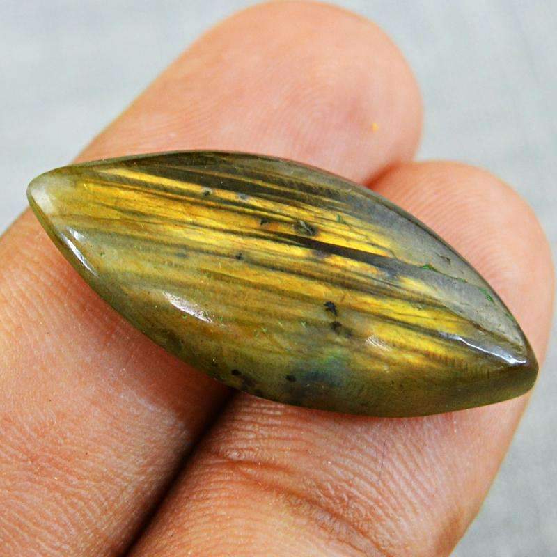 gemsmore:Natural Golden Flash Labradorite Gemstone Loose Untreated