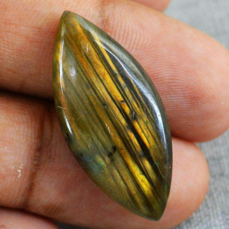 gemsmore:Natural Golden Flash Labradorite Gemstone Loose Untreated