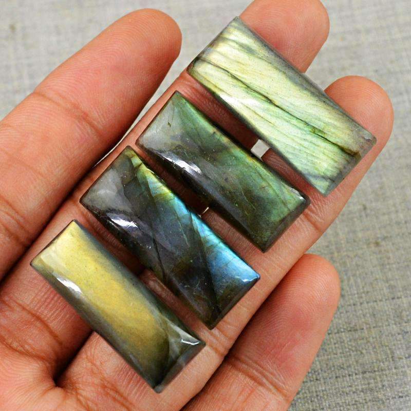 gemsmore:Natural Golden Flash Labradorite Gemstone Lot Rectangular Shape