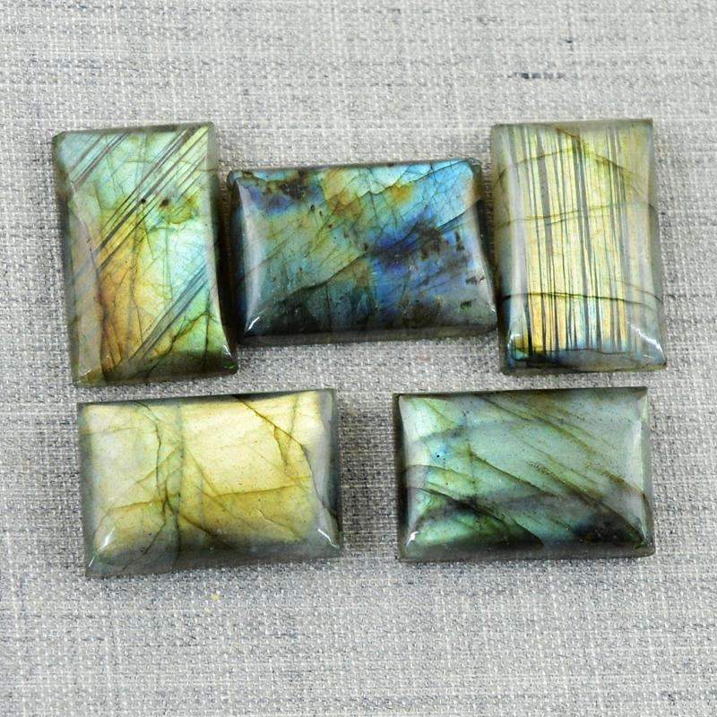 gemsmore:Natural Golden Flash Labradorite Gemstone Lot Rectangular Shape