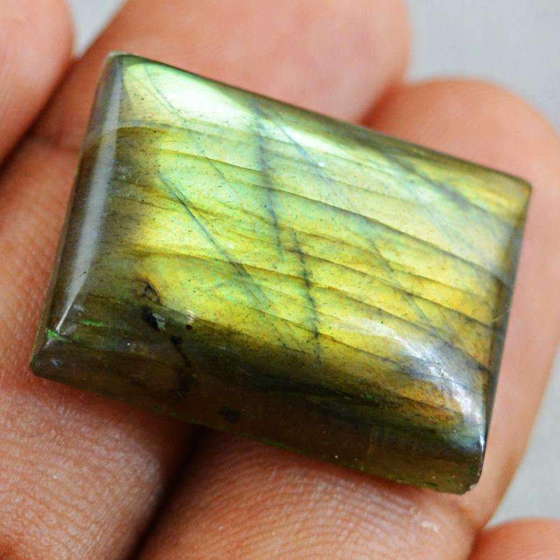 gemsmore:Natural Golden Flash Labradorite Gemstone Rectangular Shape