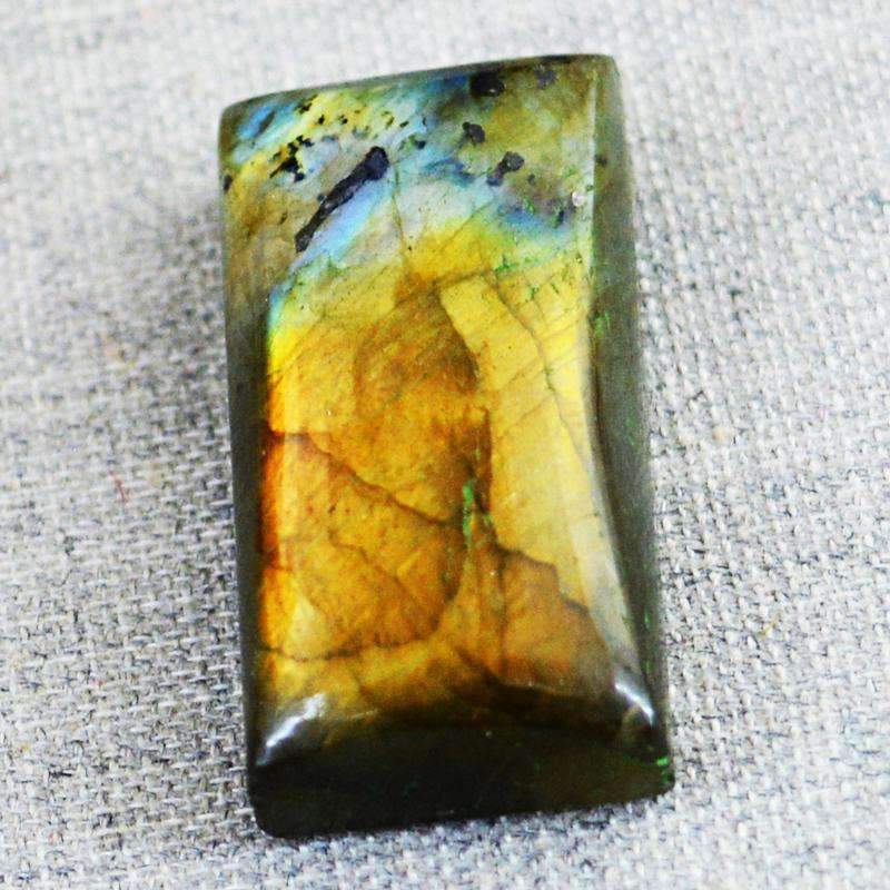 gemsmore:Natural Golden Flash Labradorite Gemstone Rectangular Shape