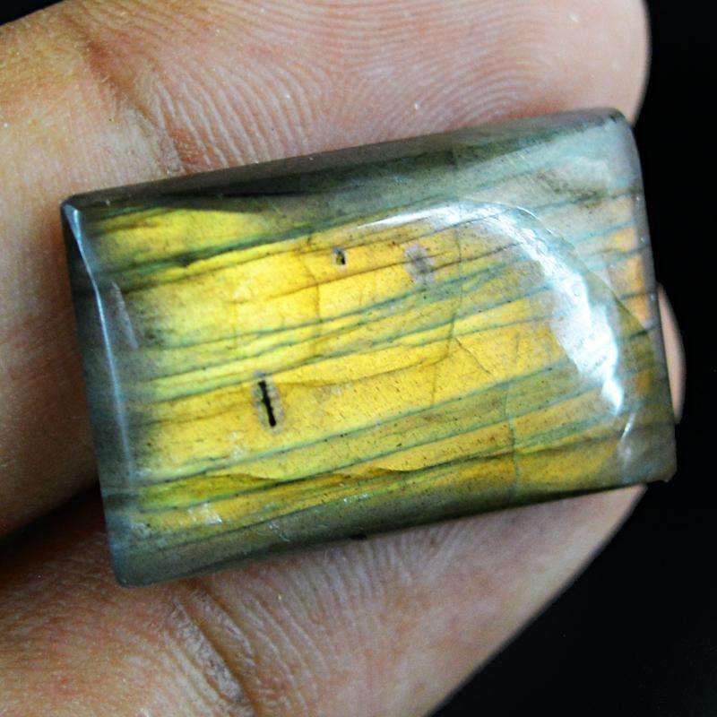 gemsmore:Natural Golden Flash Labradorite Gemstone Rectangular Shape