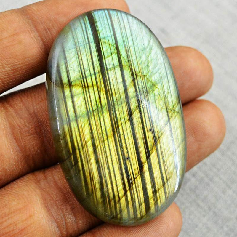 gemsmore:Natural Golden Flash Labradorite Oval Shape Gemstone