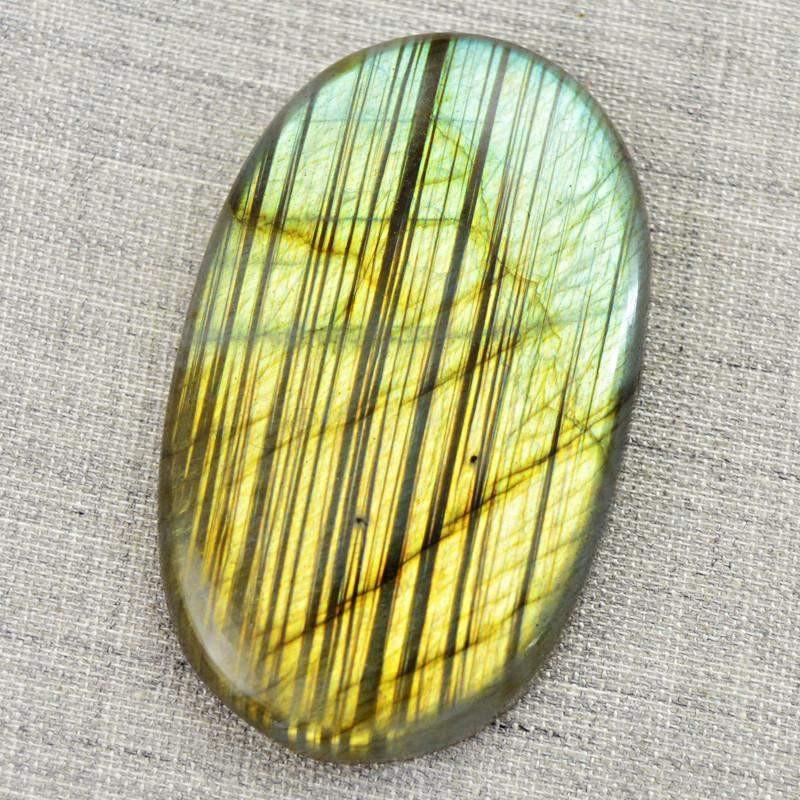 gemsmore:Natural Golden Flash Labradorite Oval Shape Gemstone