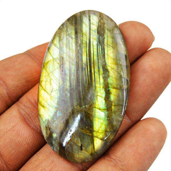 gemsmore:Natural Golden Flash Labradorite Oval Shape Loose Gemstone