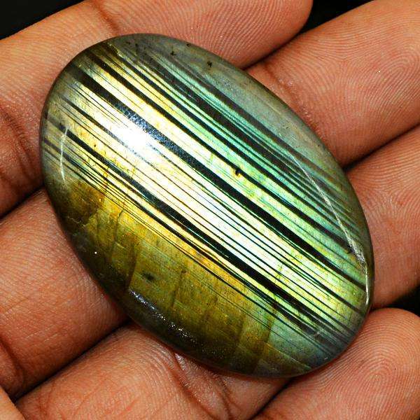 gemsmore:Natural Golden Flash Labradorite Oval Shape Untreated Loose Gemstone