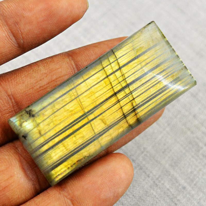 gemsmore:Natural Golden Flash Labradorite Rectangular Shape Gemstone