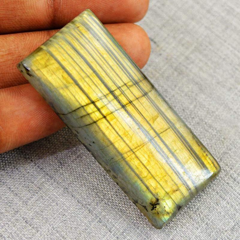 gemsmore:Natural Golden Flash Labradorite Rectangular Shape Gemstone