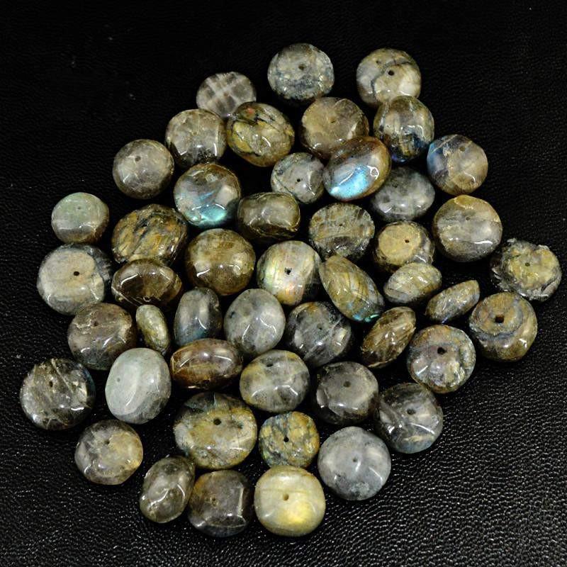gemsmore:Natural Golden Flash Labradorite Round Beads Lot