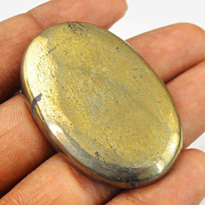 gemsmore:Natural Golden Hematite Gemstone - Oval Shape