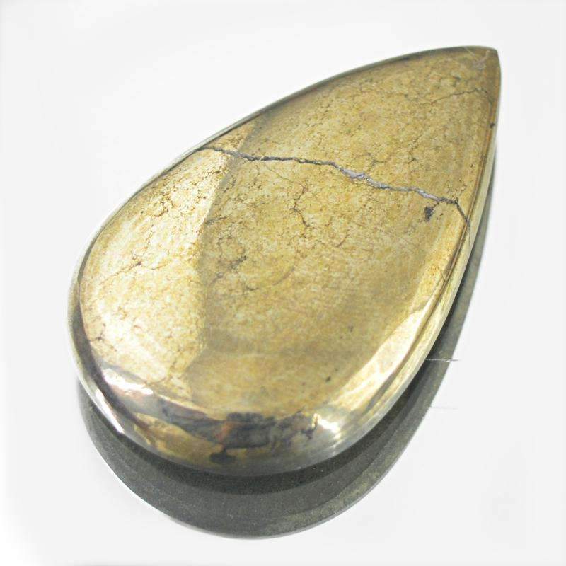 gemsmore:Natural Golden Hematite Gemstone Pear Shape