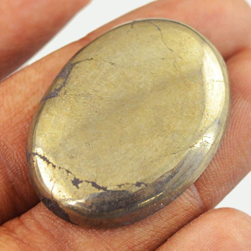 gemsmore:Natural Golden Hematite Oval Shape Genuine Gemstone