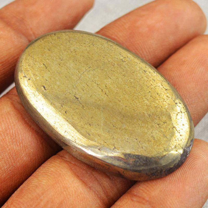 gemsmore:Natural Golden Hematite Oval Shape Loose Gemstone