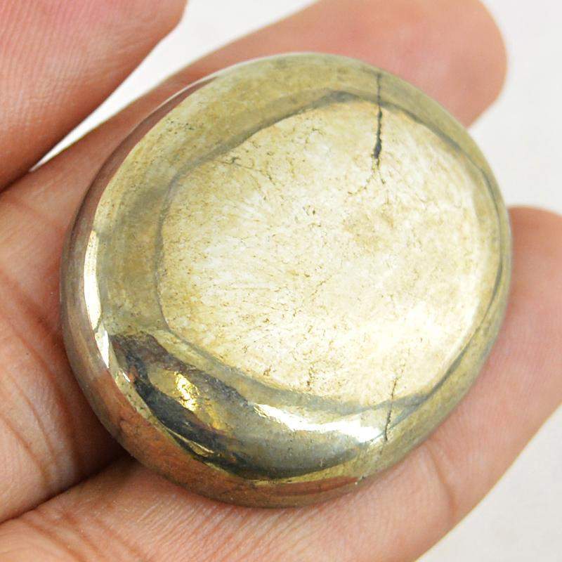 gemsmore:Natural Golden Hematite Untreated Oval Shape Gemstone