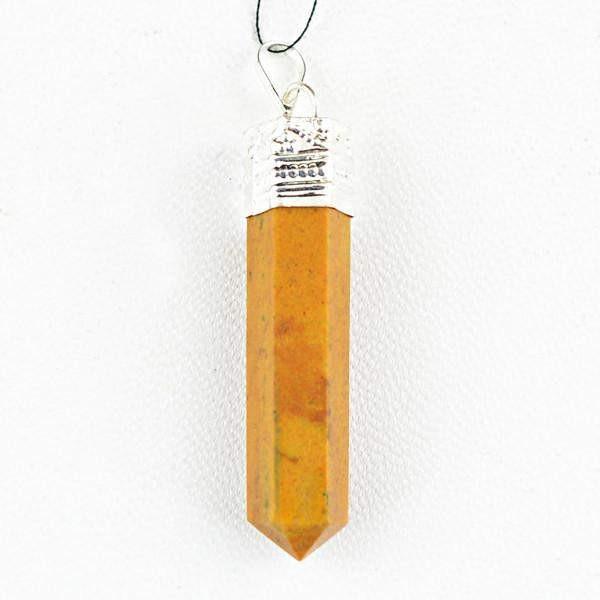 gemsmore:Natural Golden Jasper Crystal Healing Point Pendant