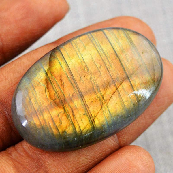 gemsmore:Natural Golden Labradorite Oval Shape Gemstone