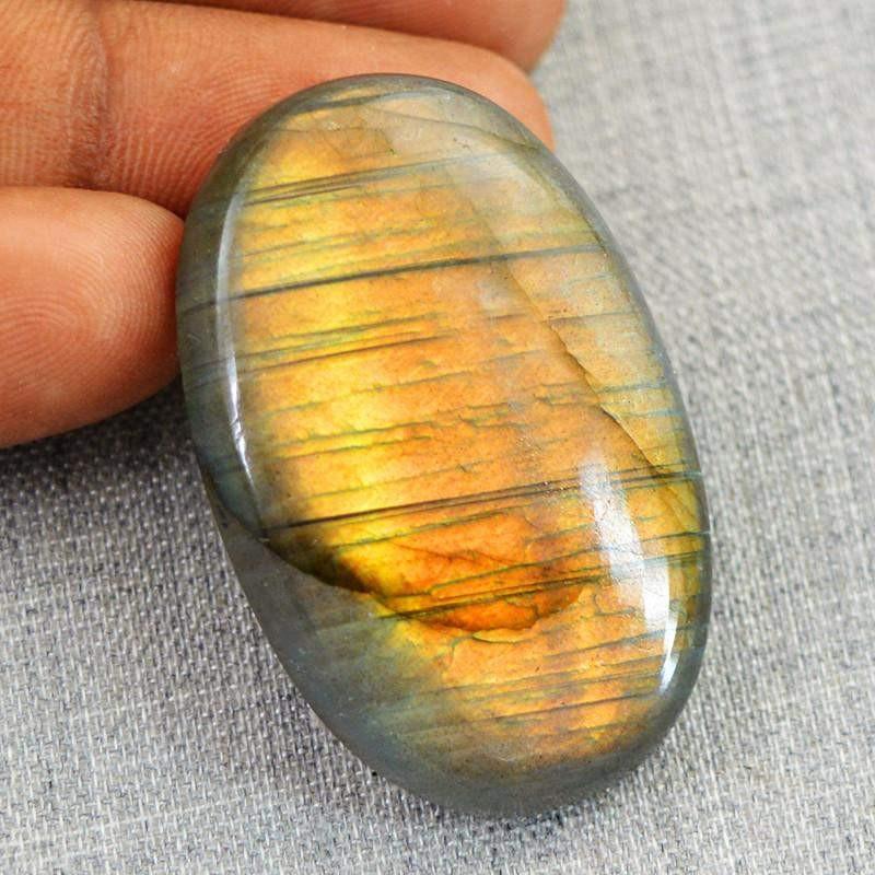 gemsmore:Natural Golden Labradorite Oval Shape Gemstone