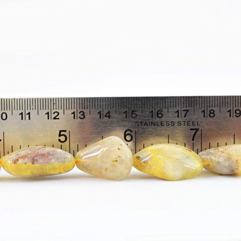 gemsmore:Natural Golden Rutile Quartz Beads Strand