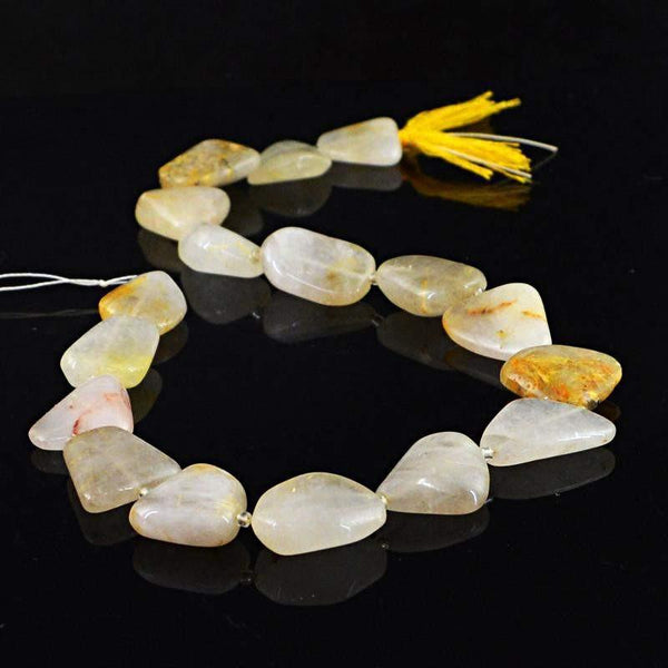 gemsmore:Natural Golden Rutile Quartz Beads Strand