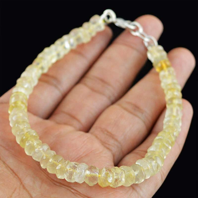 gemsmore:Natural Golden Rutile Quartz Bracelet Round Shape Beads