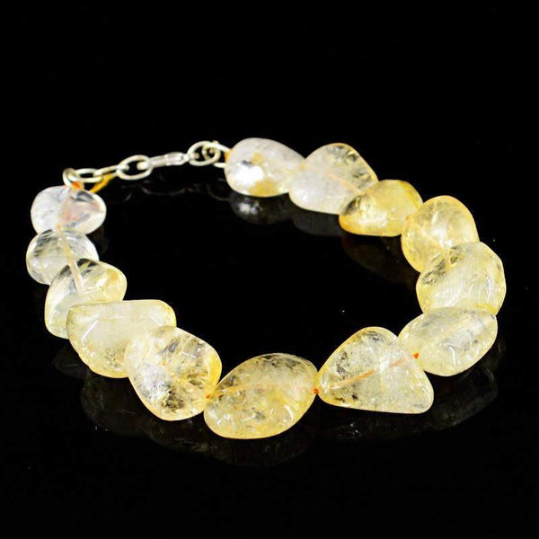 gemsmore:Natural Golden Rutile Quartz Bracelet Untreated Beads