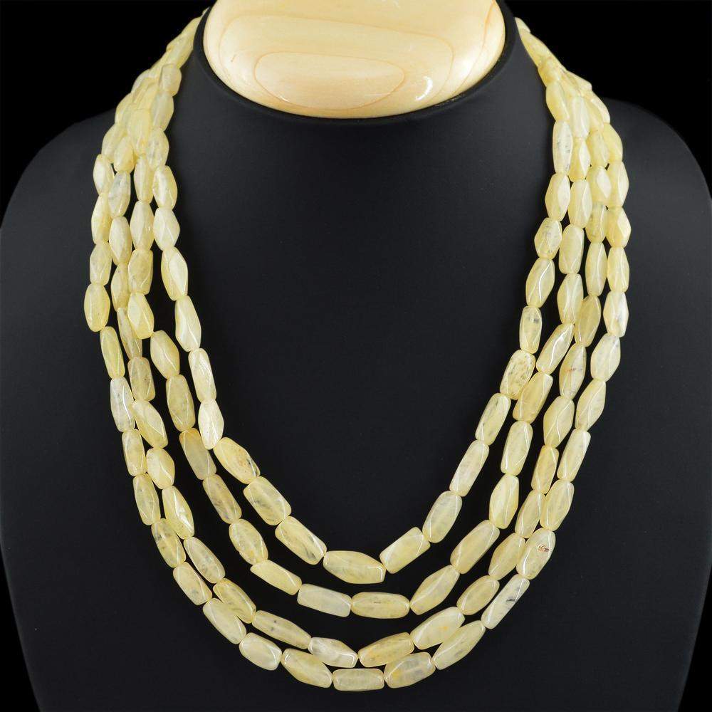 gemsmore:Natural Golden Rutile Quartz Necklace Faceted Beads