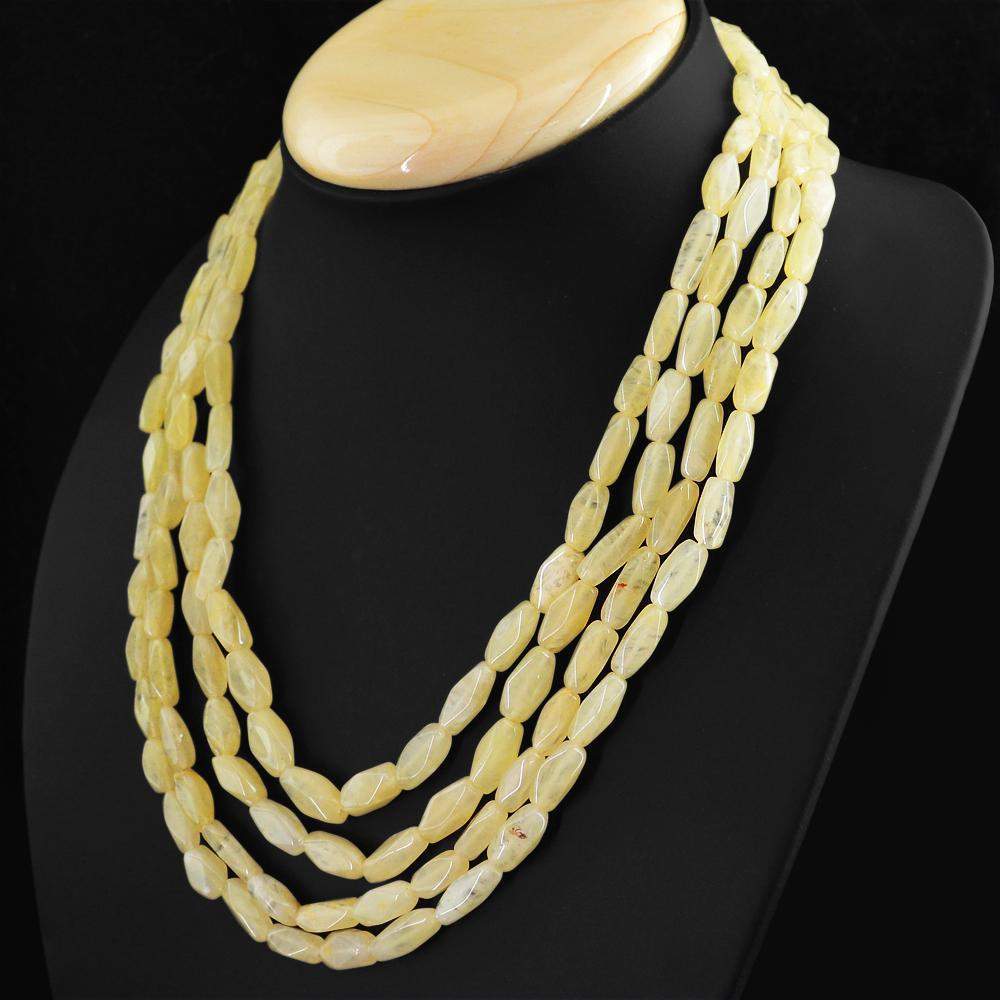 gemsmore:Natural Golden Rutile Quartz Necklace Faceted Beads