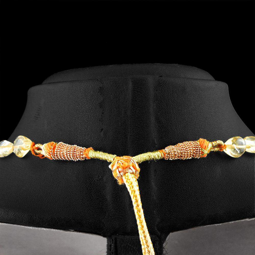 gemsmore:Natural Golden Rutile Quartz Necklace Pear Shape Beads