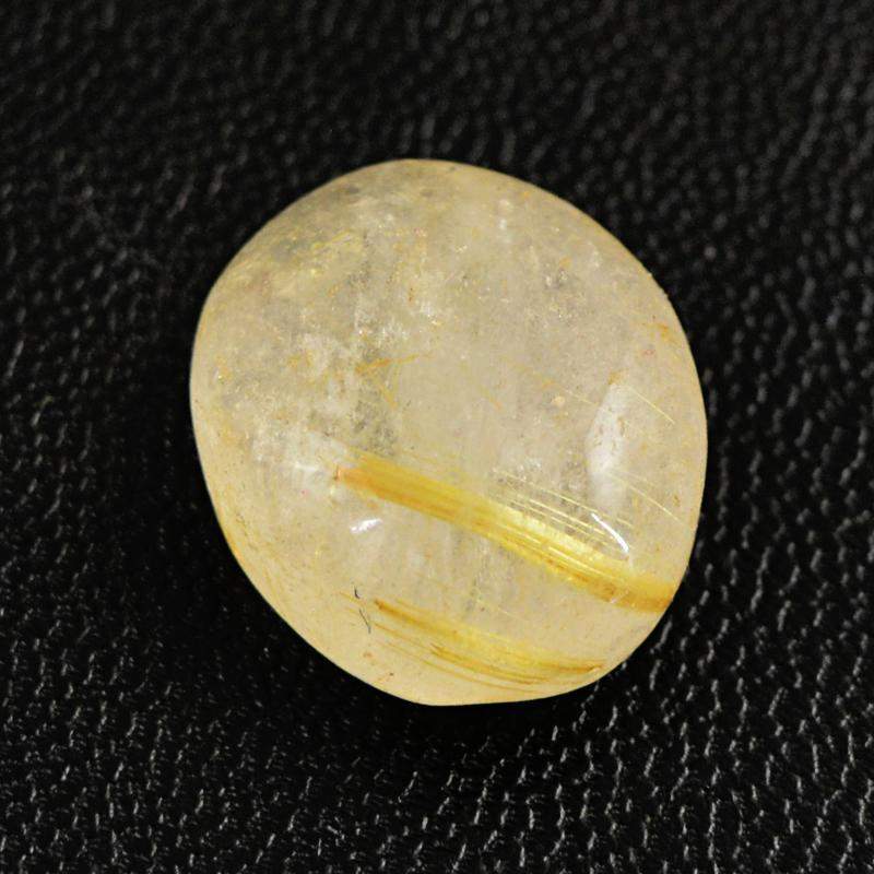 gemsmore:Natural Golden Rutile Quartz Oval Shape Gemstone
