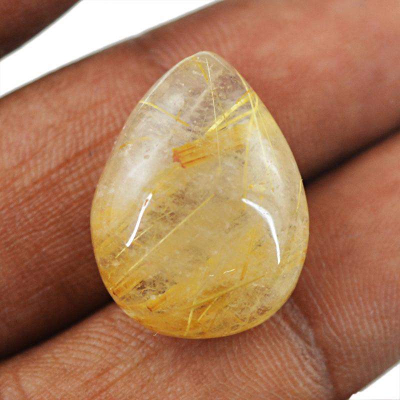 gemsmore:Natural Golden Rutile Quartz Pear Shape Gemstone