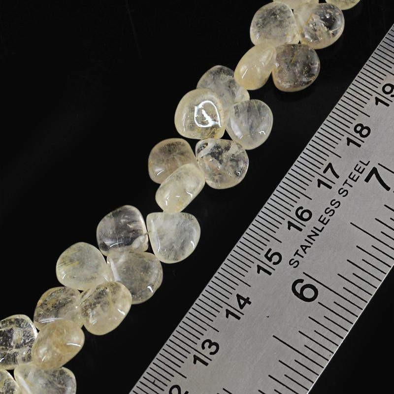 gemsmore:Natural Golden Rutile Quartz Unheated Beads Strand